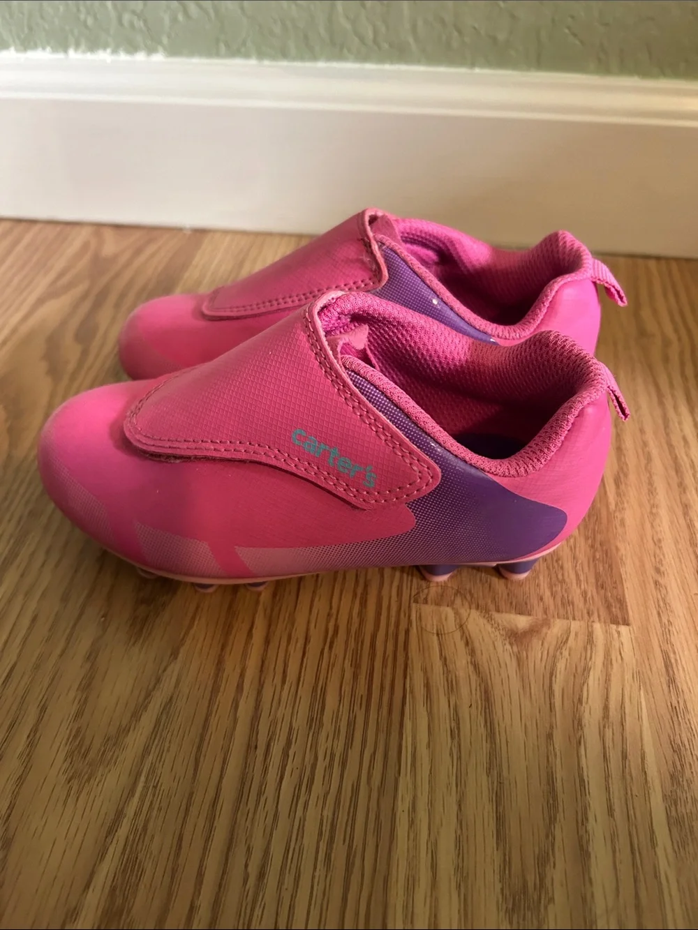 Carter's Pink and Purple Kids Soccer Cleats - Slip-On Sneakers